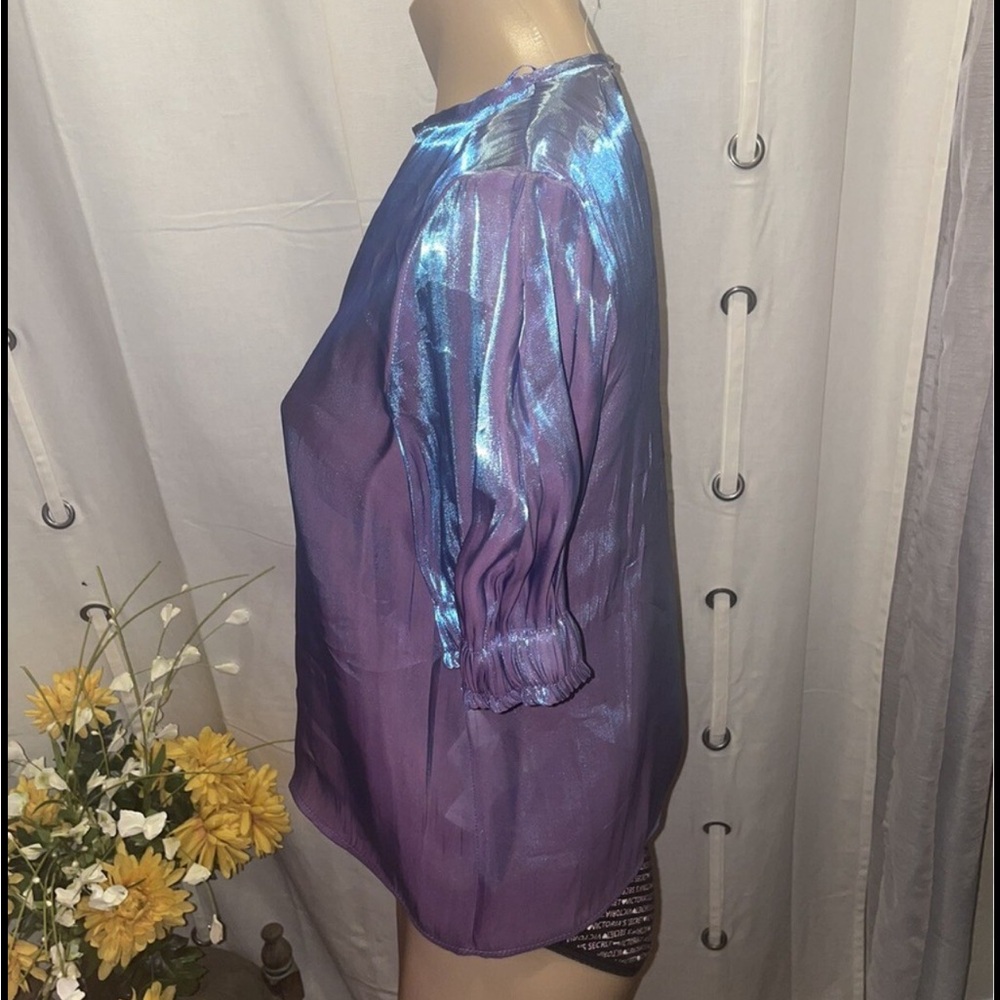 Zara Iridescent Purple and Blue Blouse